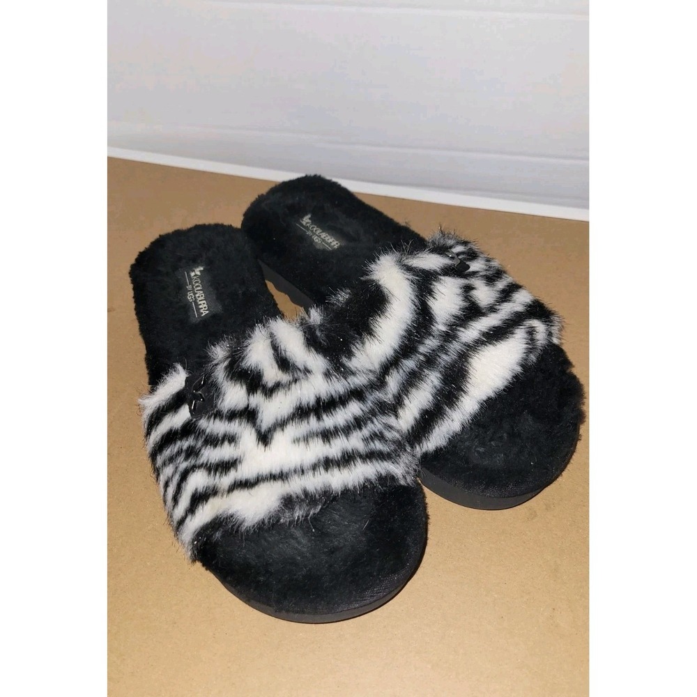 Koolaburra by UGG Women's Fuzz-Ah Slide Sandals Zebra 6‎